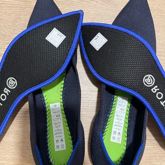 Rothy's Women's size 9 Navy Blue Flats slip on flats comfortable the point II - Picture 7 of 12